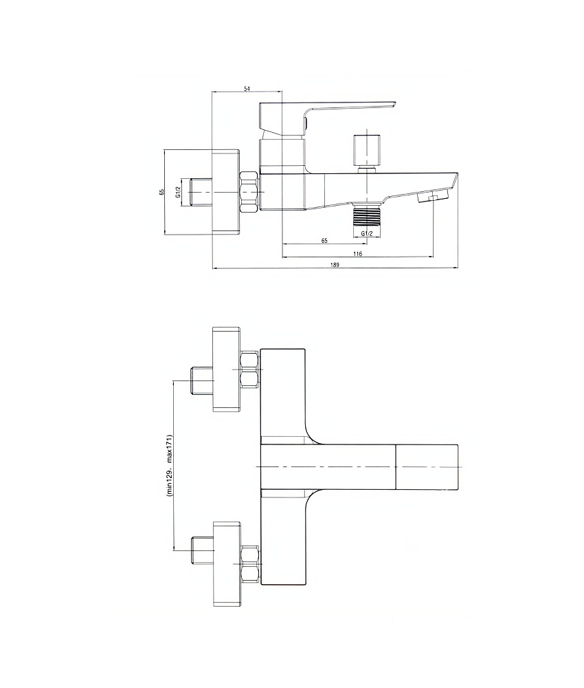 Wannenfüllarmatur Bad Mischbatterie Einhebelmischer Badarmatur eckig Chrom