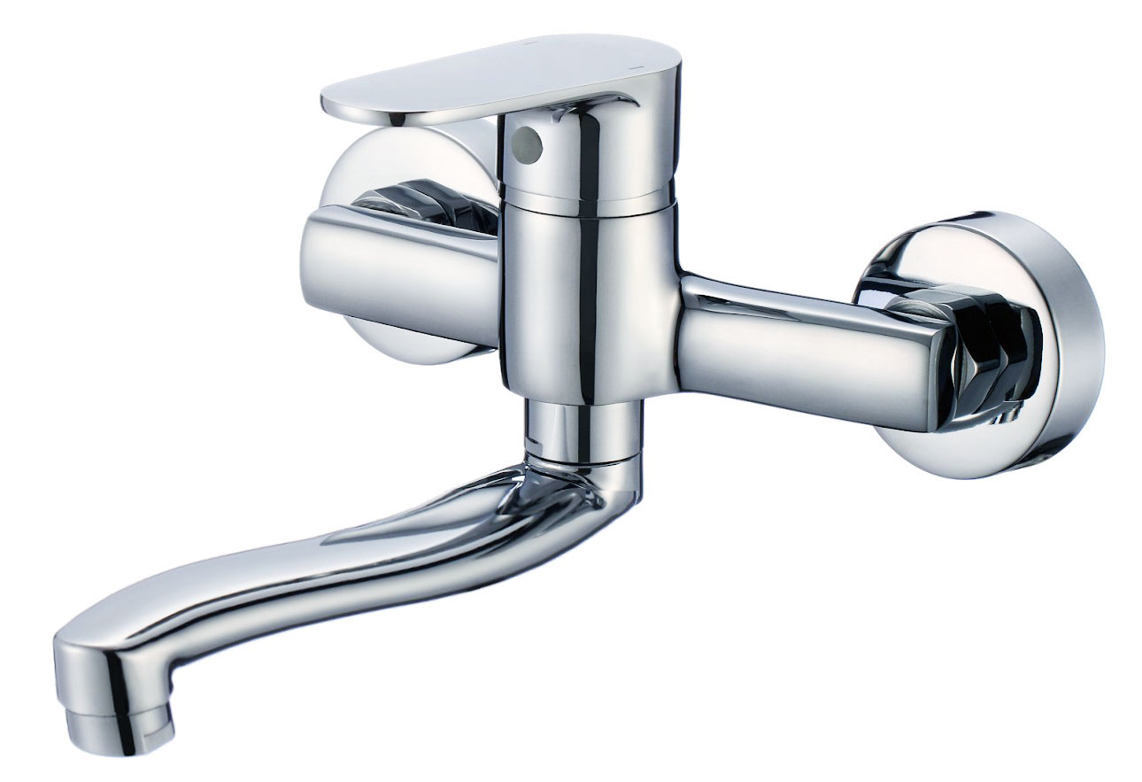 Spül-/ Waschtisch Armatur Einhandmischer Wandmontage Küchenarmatur schwenkbar