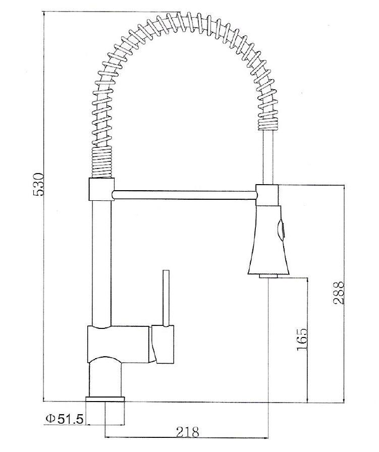 Spültischarmatur Spiralfeder, Niederdruck, Einhebelmischer mit ausklinkbarer Geschirrbrause, Chrom