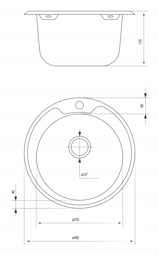 Runde Edelstahlspüle inkl. Zubehör und Armatur Spülbecken Spüle Küchenspüle ZHCD0813