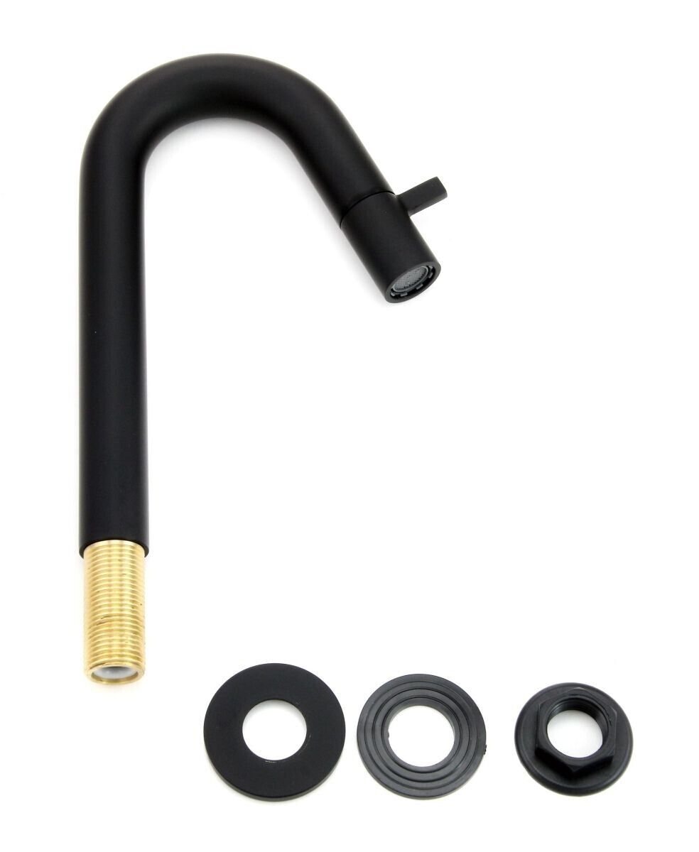 Kaltwasserarmatur schwarz Standventil mit Kopfsteuerung Wasserhahn Gäste-WC/Bad 