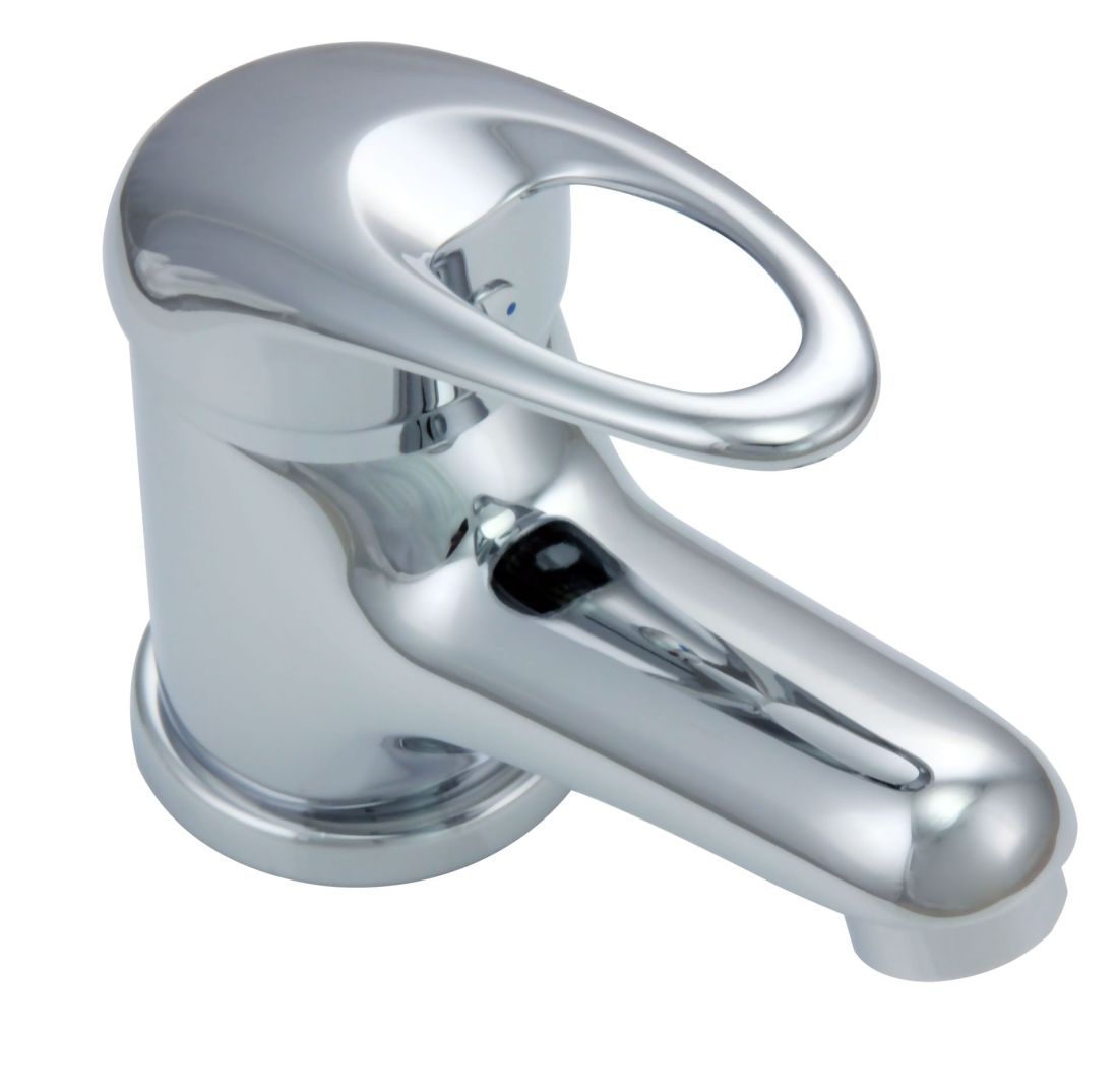 Niederdruck Waschtischarmatur Einhandmischer, Ablaufgarnitur Badarmatur, Hebel offen, Chrom