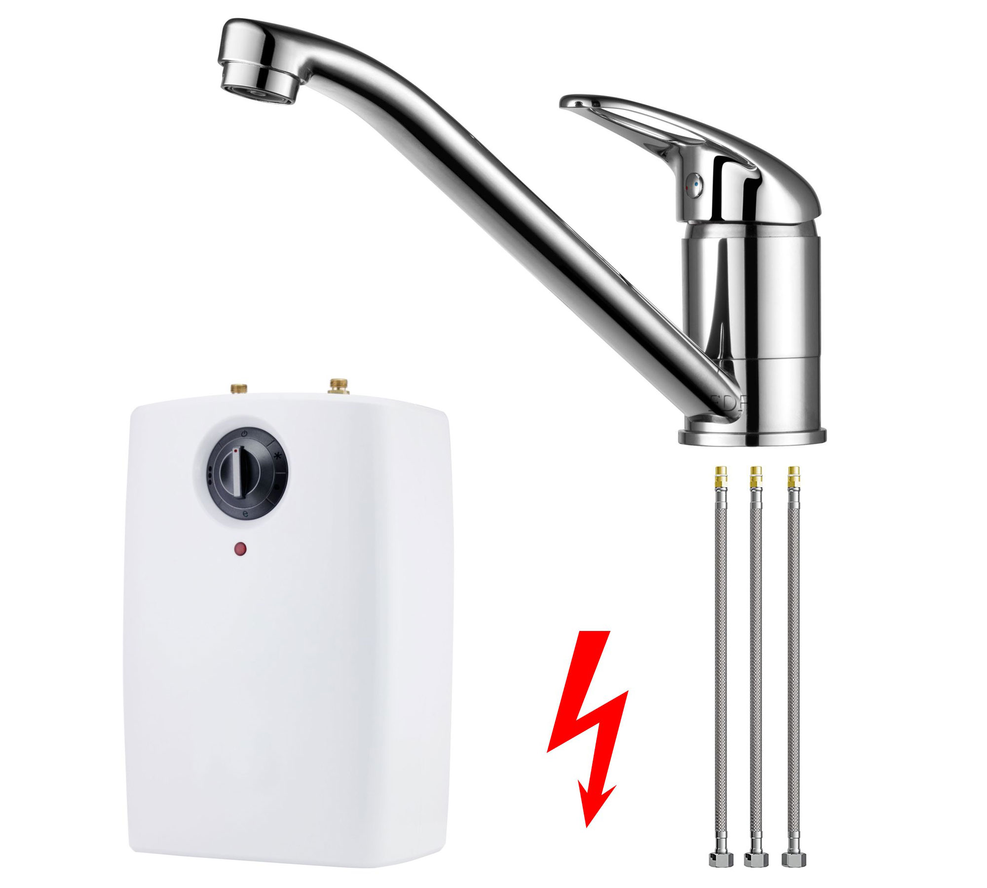Untertischgerät 5 Liter Boiler Warmwasserspeicher mit Niederdruck Armatur
