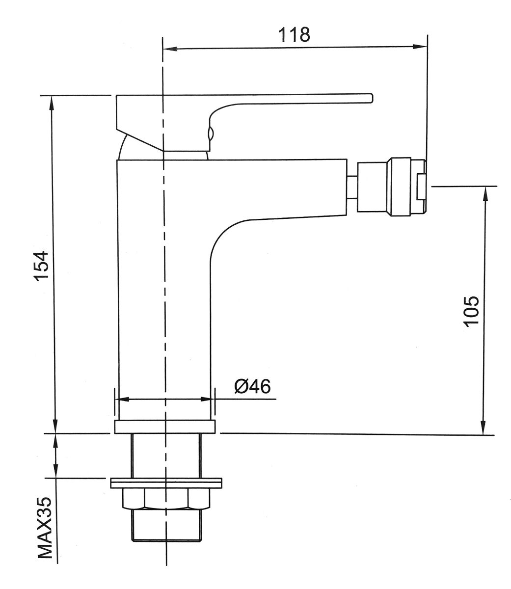 Waschtischarmatur Bidet Einhebelmischer Bad Stand Armatur schwarz-chrom