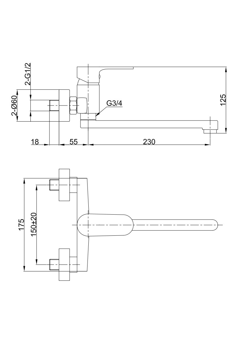 Spül-/ Waschtisch Armatur Einhandmischer Wandmontage Küchenarmatur schwenkbar