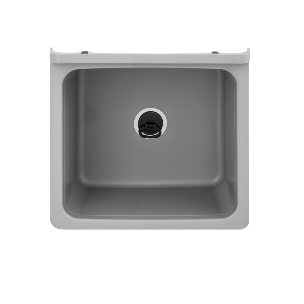 Waschbecken RIVA Kunststoff Spülbecken Waschtrog Ausgussbecken, grau, 40x38x22,8 cm