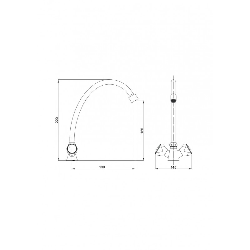 Waschtisch Armatur Standard Stand Waschbeckenarmatur Zweigriff Mischer, Chrom