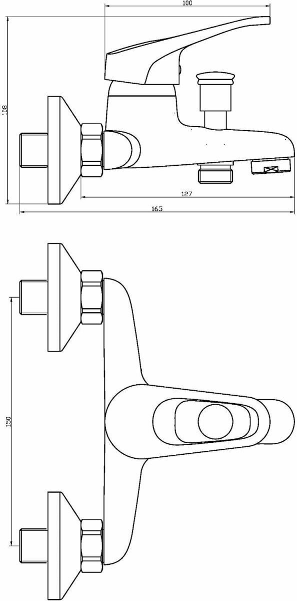 Badewannenarmatur mit Stangenbrauseset weiß-chrom Bad Armatur mit Brausegarnitur