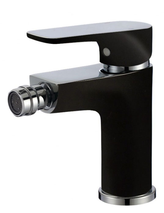 Waschtischarmatur Bidet Einhebelmischer Bad Stand Armatur schwarz-chrom