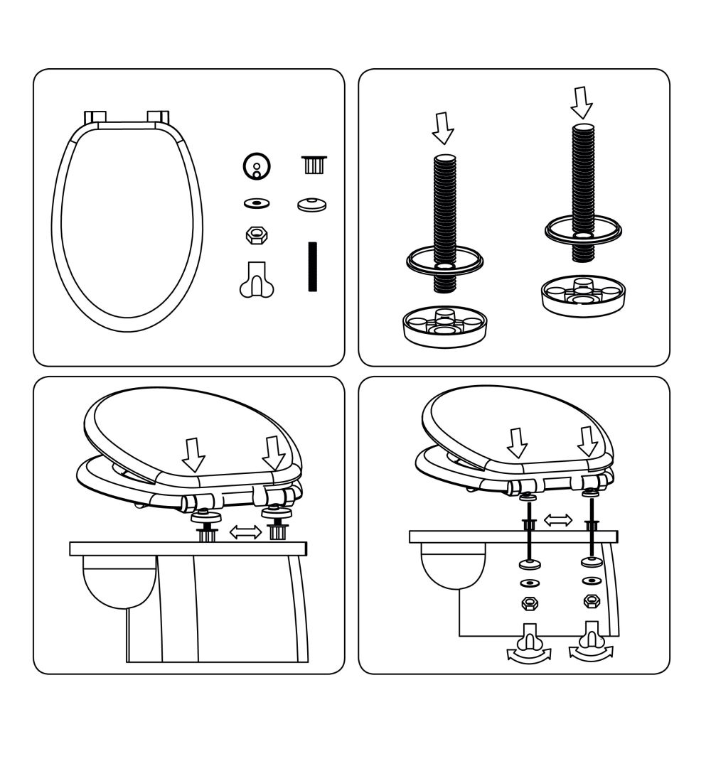 WC Sitz BAMBUS mit Absenkautomatik, Toilettensitz, WC Deckel, Metallscharnier, ASBBAM7191