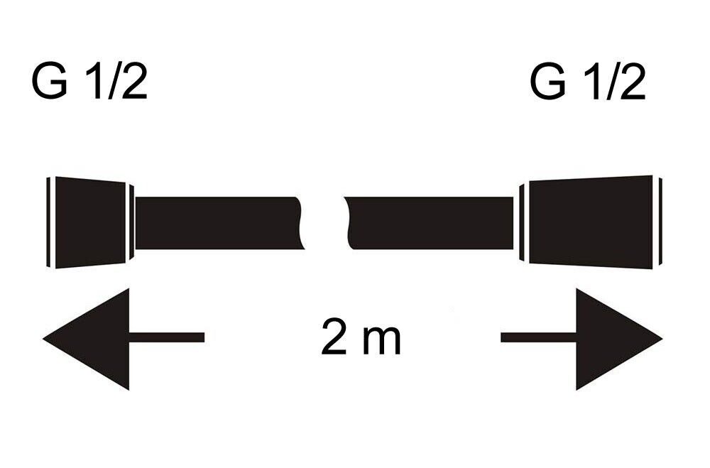 Handbrause weiß/chrom 5 Funktionen mit Brauseschlauch 2m Duschkopf Bad