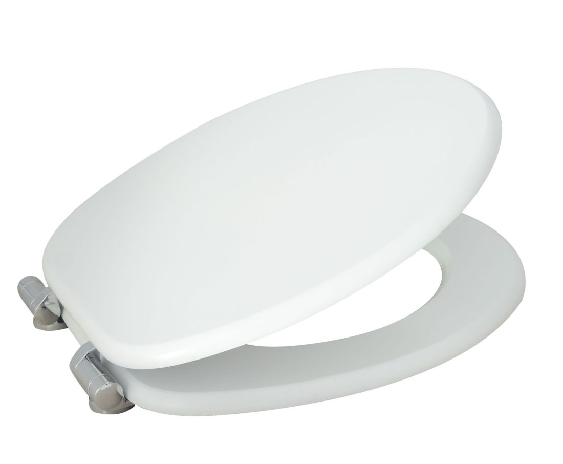 WC Sitz Toilettendeckel FINE WEIß mit Holzkern Toilettensitz mit Absenkautomatik, ASMFIN7221