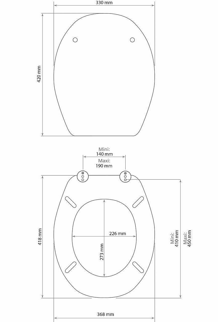 WC-Sitz mit gummierter Oberfläche, MDF Holzkern, Klobrille Badezimmer, weiß