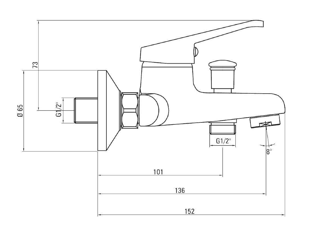 Badewannenarmatur LOBO Wannenarmatur Komplettset mit Handbrause, Schlauch, Chrom