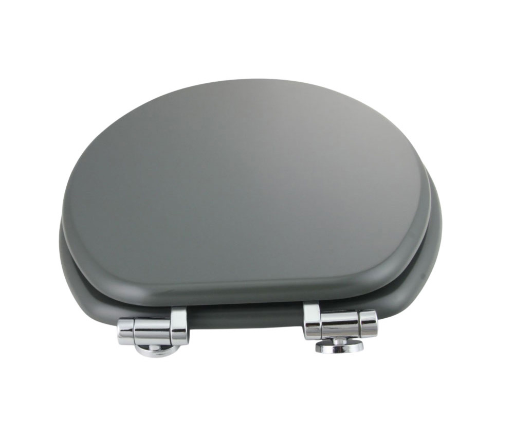 WC Sitz FINE Anthrazit mit Holzkern Toilettensitz mit Absenkautomatik, ASMFIN7306
