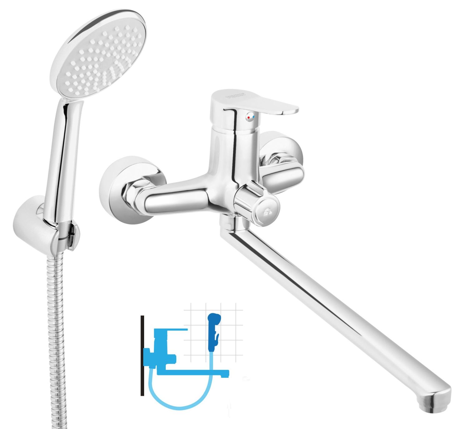 Ferro Wannenarmatur »ISSO« Badewannenarmatur mit Brauseanschluss Bad/Waschtisch Wasserhahn