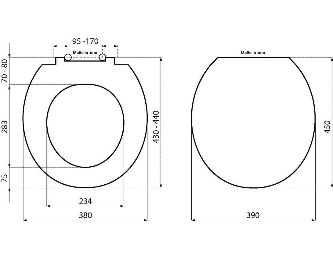 WC-Sitz mit Absenkautomatik, Surfprofi, antibakterieller Duroplast Toilettendeckel, Standard O-Form universal