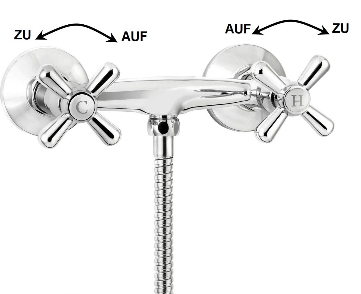 Duscharmatur mit Brause Keramikkartusche Hochdruck-Armatur Zweigriffmischer