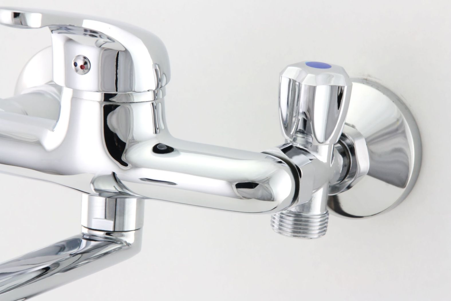 ZXC Badewannen Armatur Chrom - Mit Ventil Für Waschmaschine & Brause