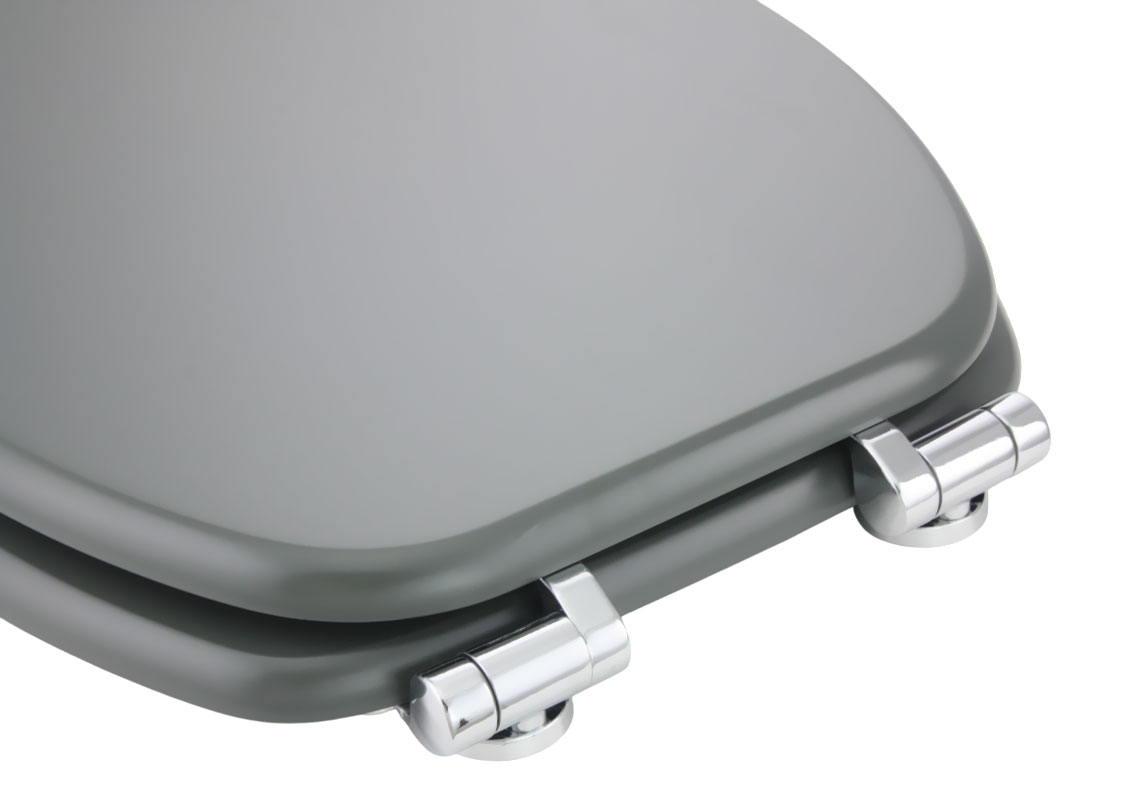 WC Sitz FINE Anthrazit mit Holzkern Toilettensitz mit Absenkautomatik, ASMFIN7306