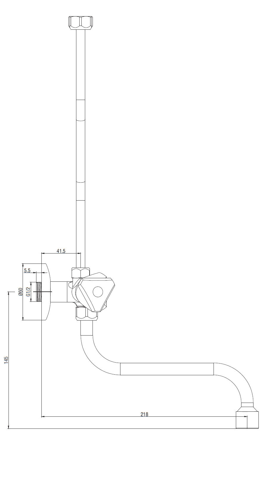 Spültischarmatur Niederdruck Küchenarmatur für 5 Liter Boiler Übertischspeicher, Wasserhahn für Wandmontage Chrom, 2406218-2