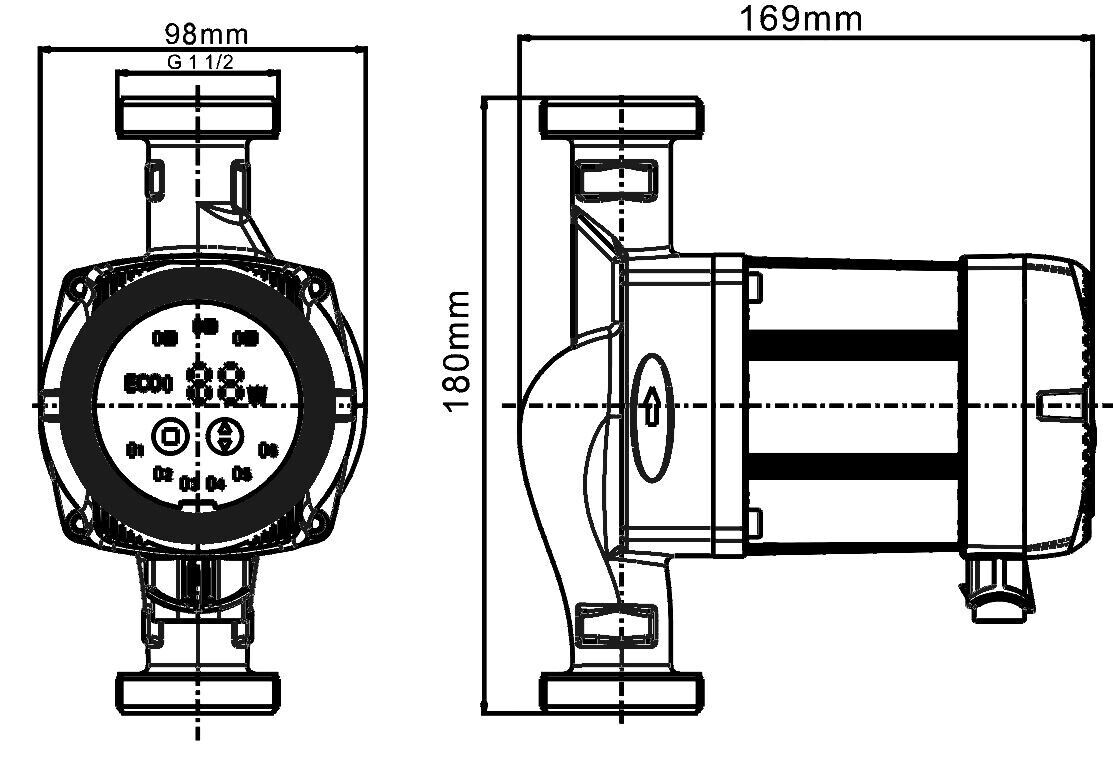 Heizungspumpe 25-40/180 Elektronische Umwälzpumpe / Nassläuferpumpe