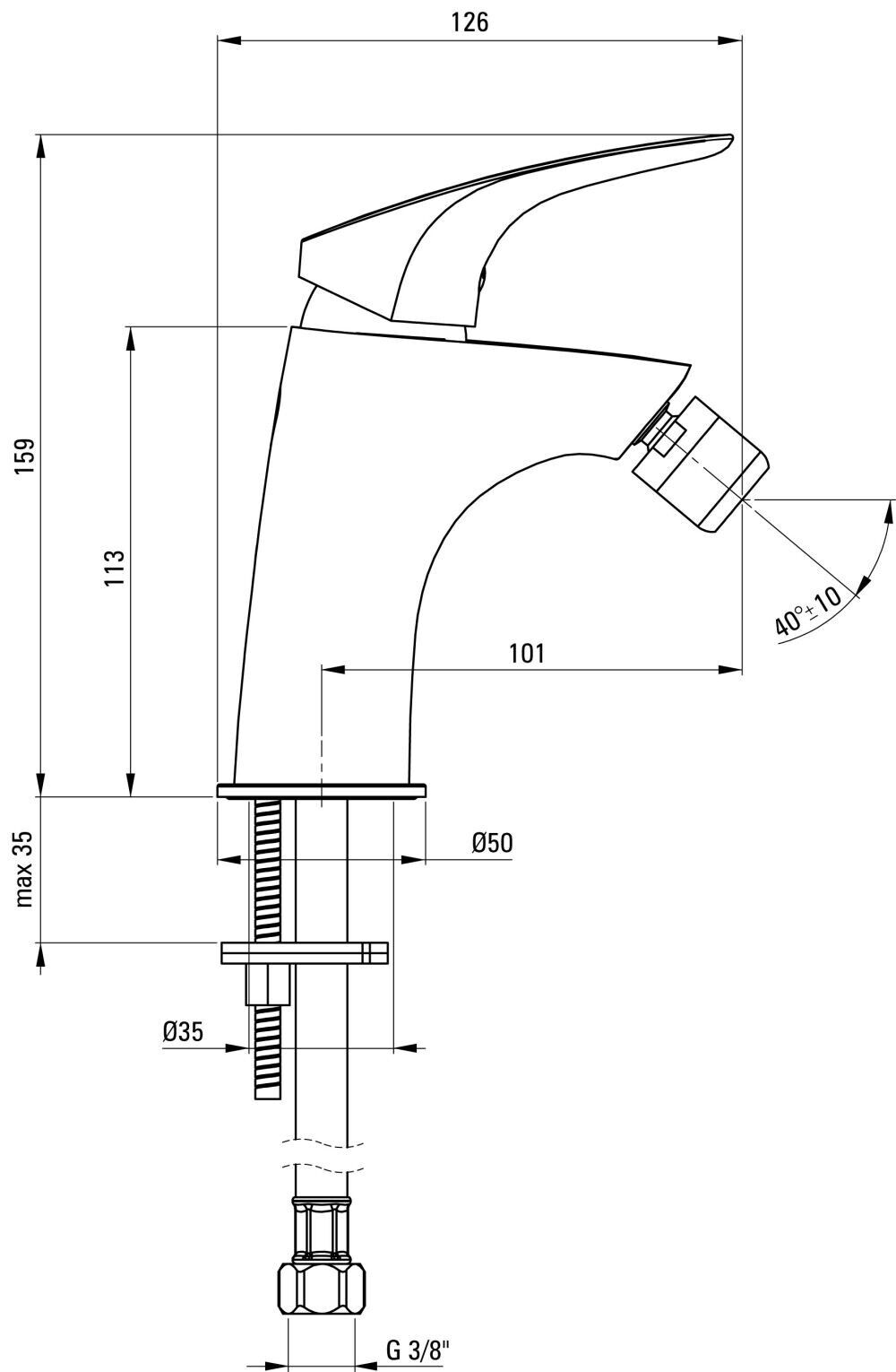 Einhebelmischer Bidet chrom Armatur Waschtisch bewegliche Düse, Bidetarmatur