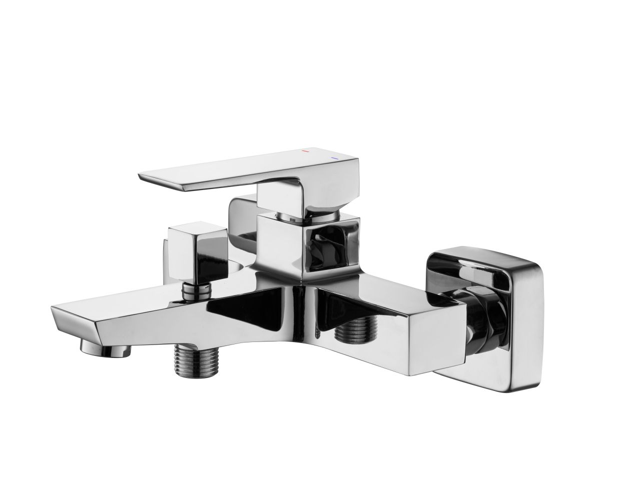 Wannenfüllarmatur Bad Mischbatterie Einhebelmischer Badarmatur eckig Chrom