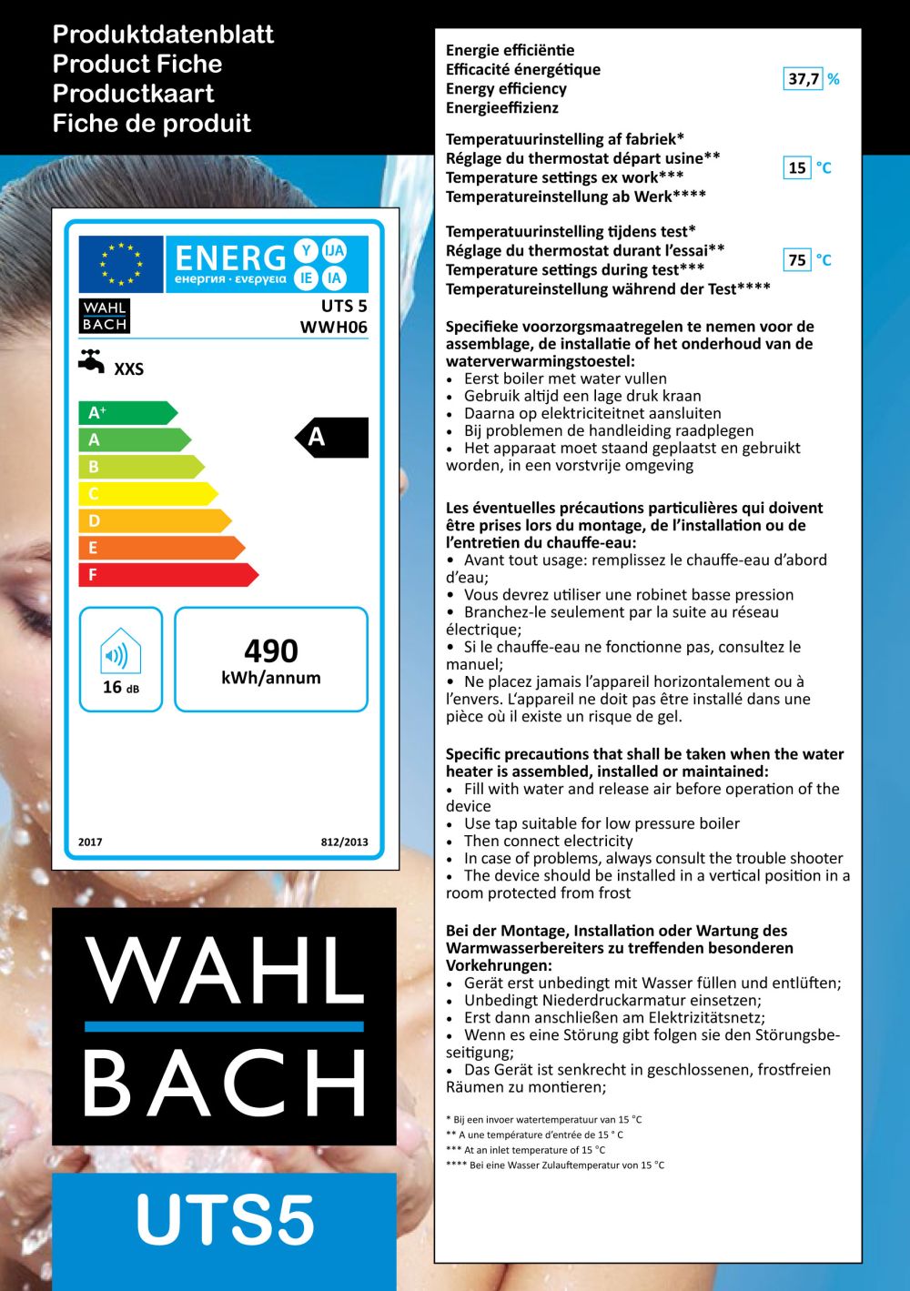 Untertischgerät 5 Liter Boiler Warmwasserspeicher mit Niederdruck Armatur