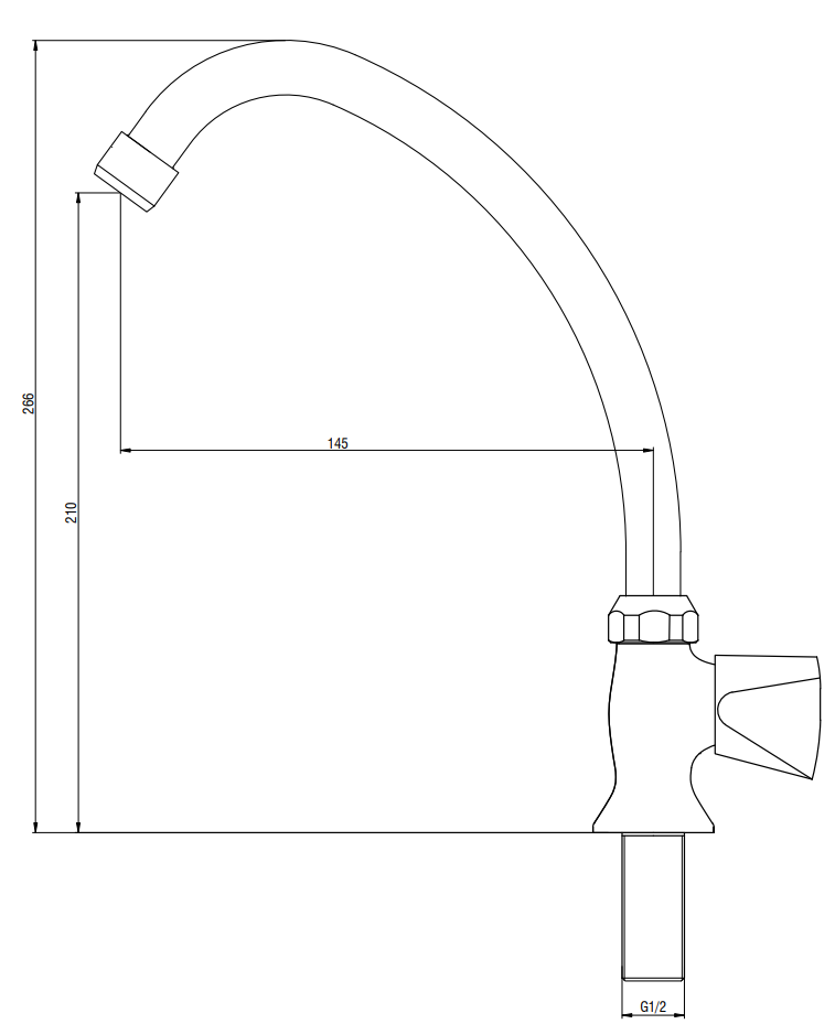 Kaltwasser Standventil Waschbeckenarmatur Gäste WC Wasserhahn inkl. Anschlussschlauch, Chrom