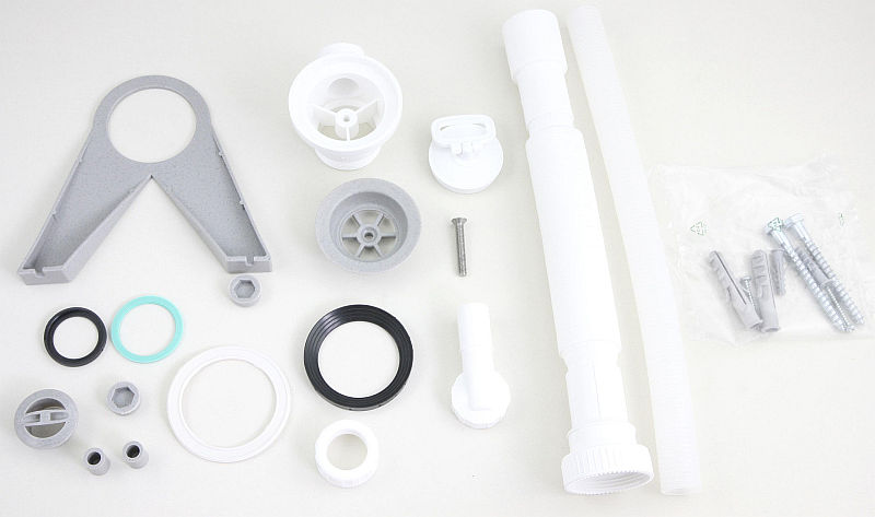 Ausgussbecken GRAU 50, Kunststoff Spülbecken Waschtrog Becken mit Ablaufgarnitur 50x34x21 cm